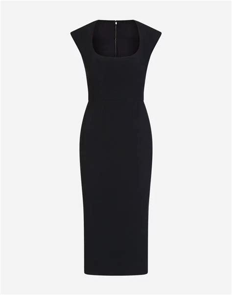 Longuette dress in cady in Black for Women 